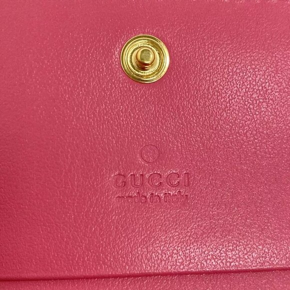 Auth GUCCI GG Matelasse Card Case Wallet Pink Leather Bifold Wallet 613-101224 - Picture 11 of 12